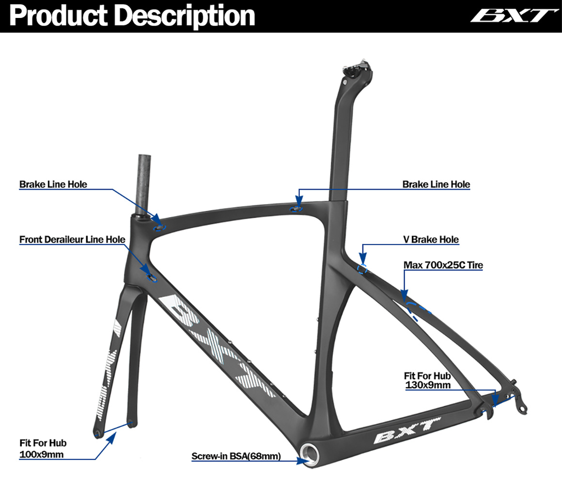 carbon road bike frame v brake