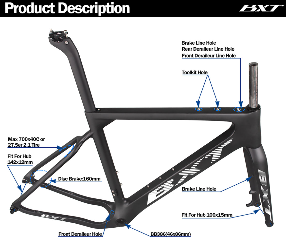 carbon fiber gravel bike frame