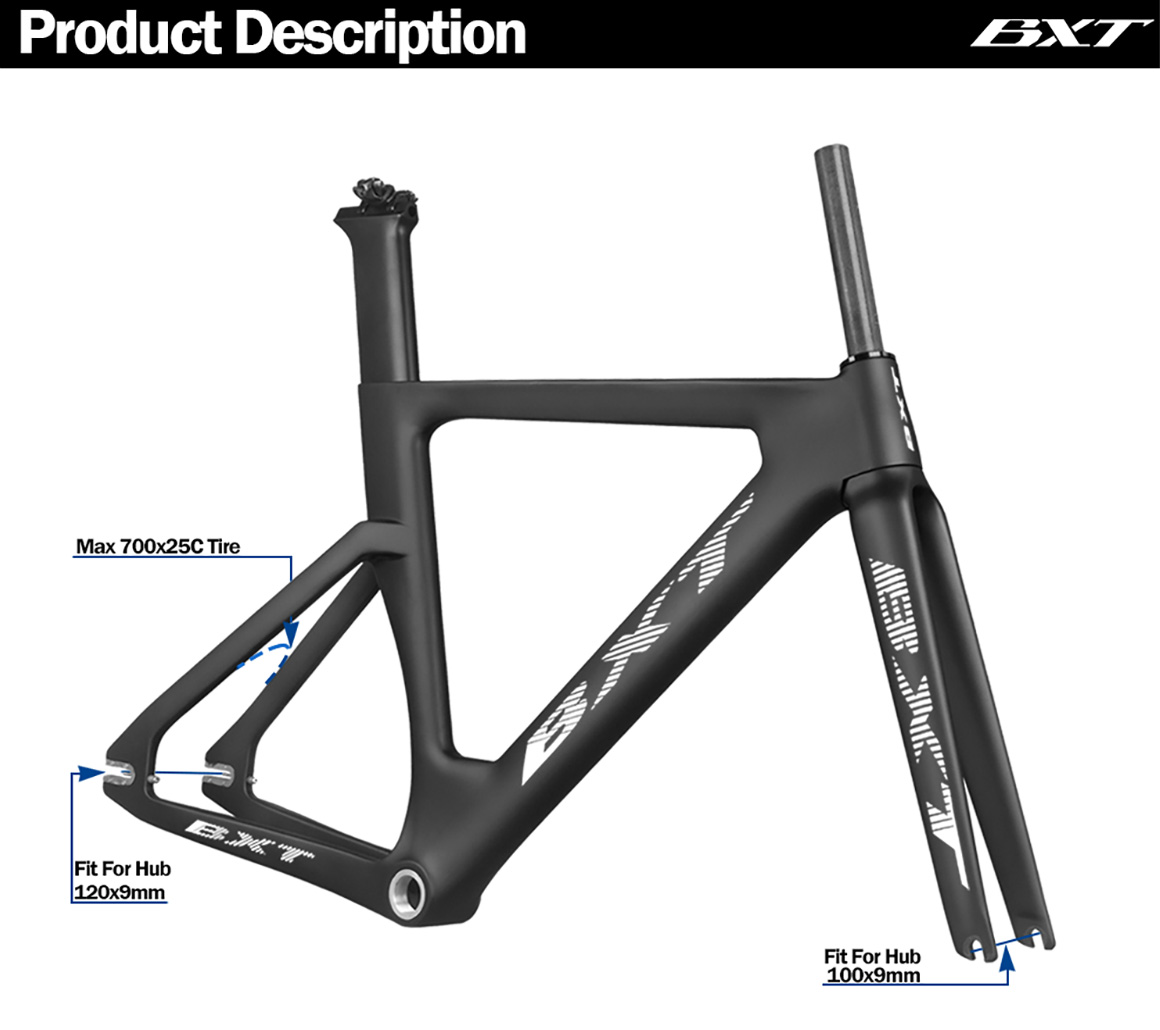 carbon fiber track bike frame