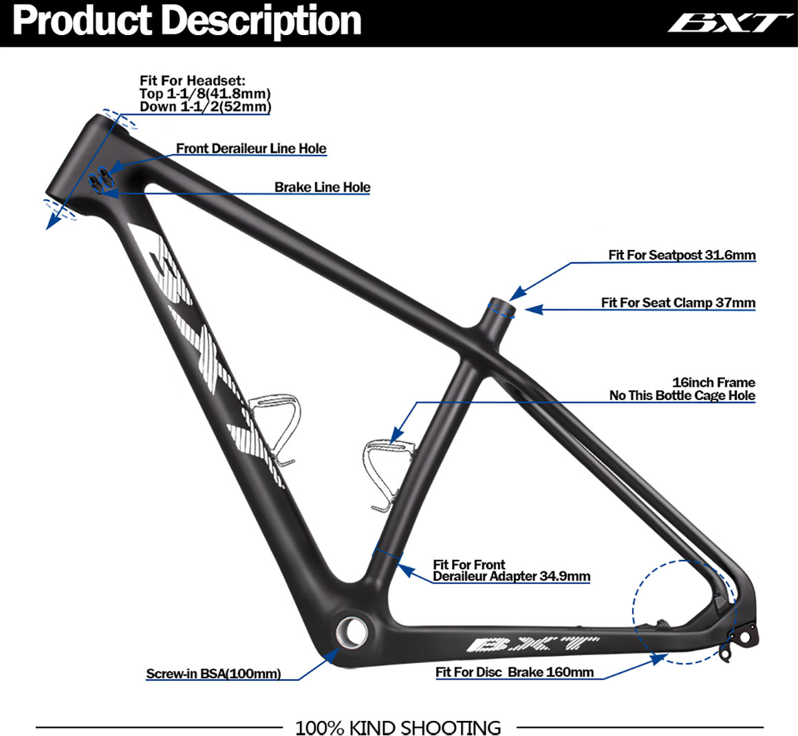 thru axle carbon fatbike frame 