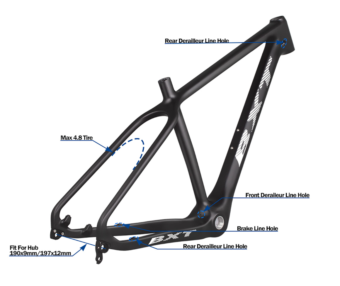 carbon disc fat wheel frame 26er