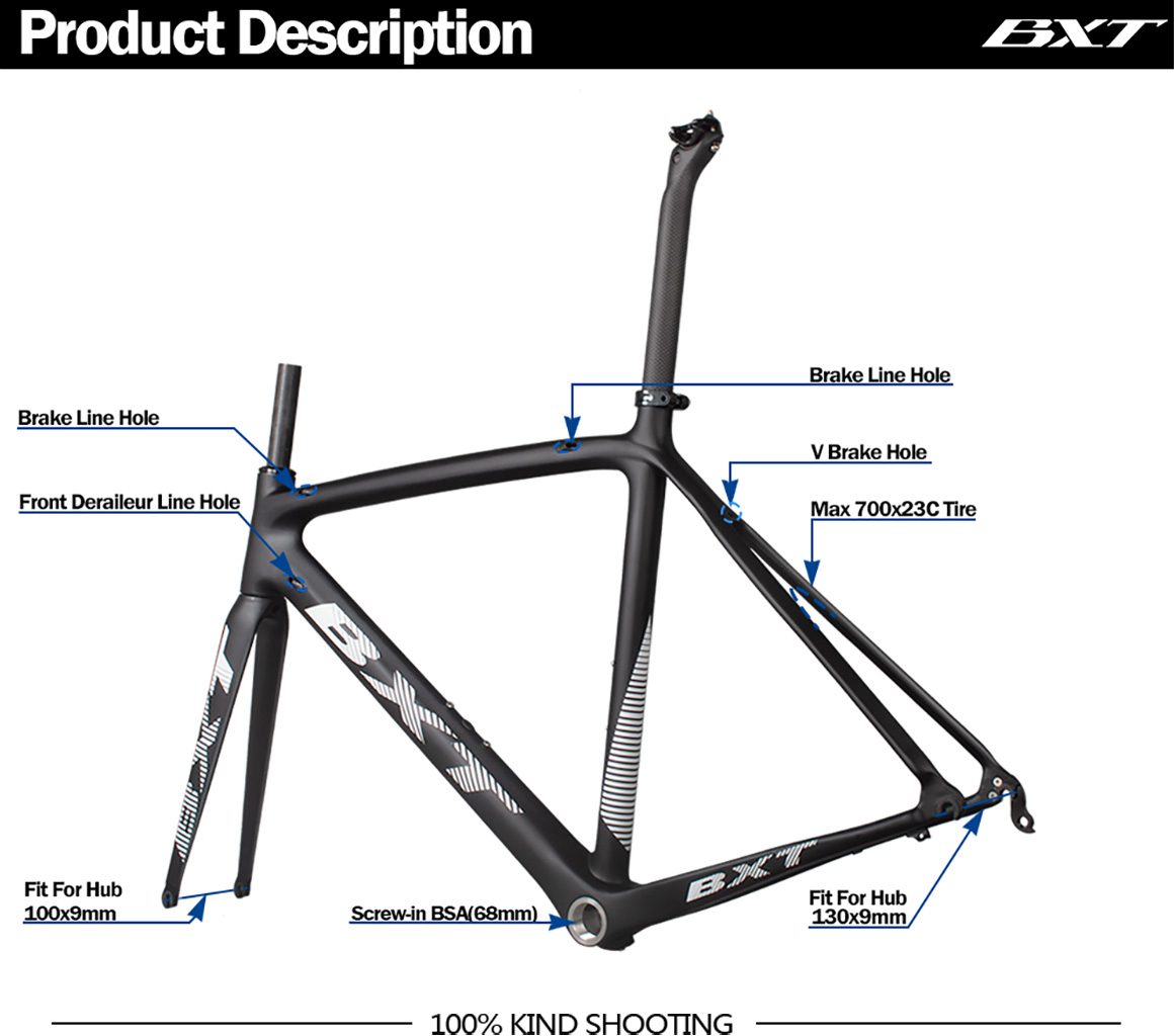 carbon road bike frame v brake