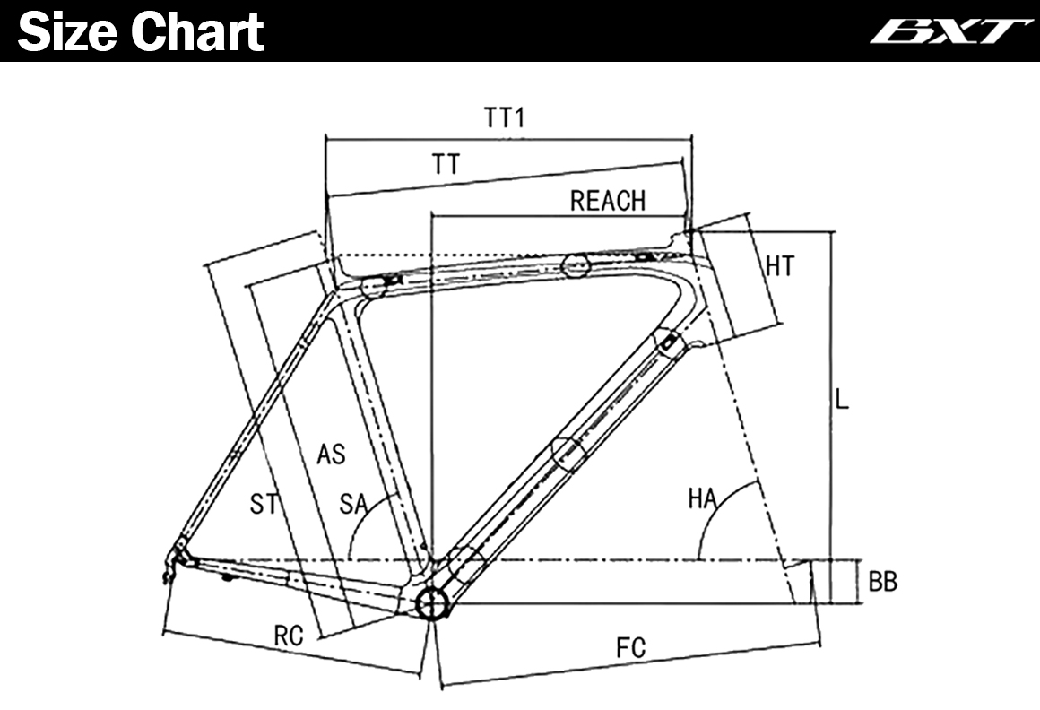 700c road bike carbon frame size chart