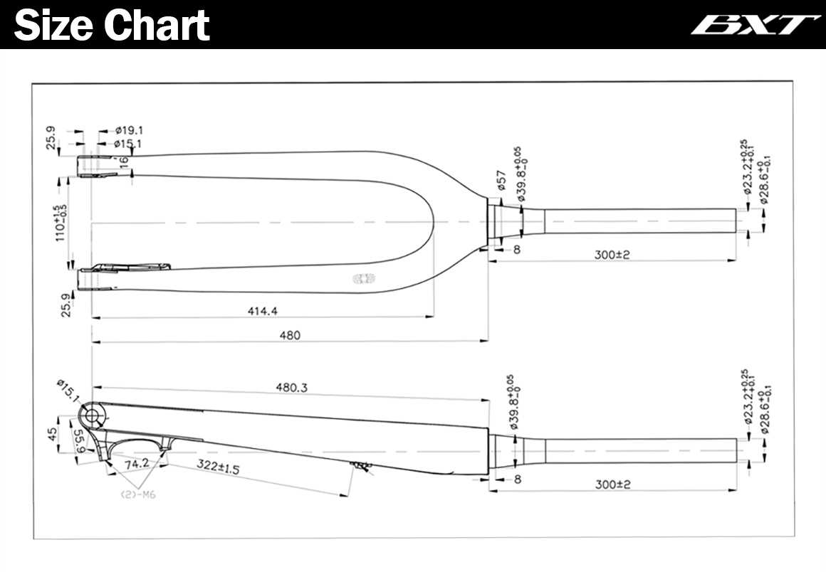 29er boost carbon bicycle mtb fork size chart