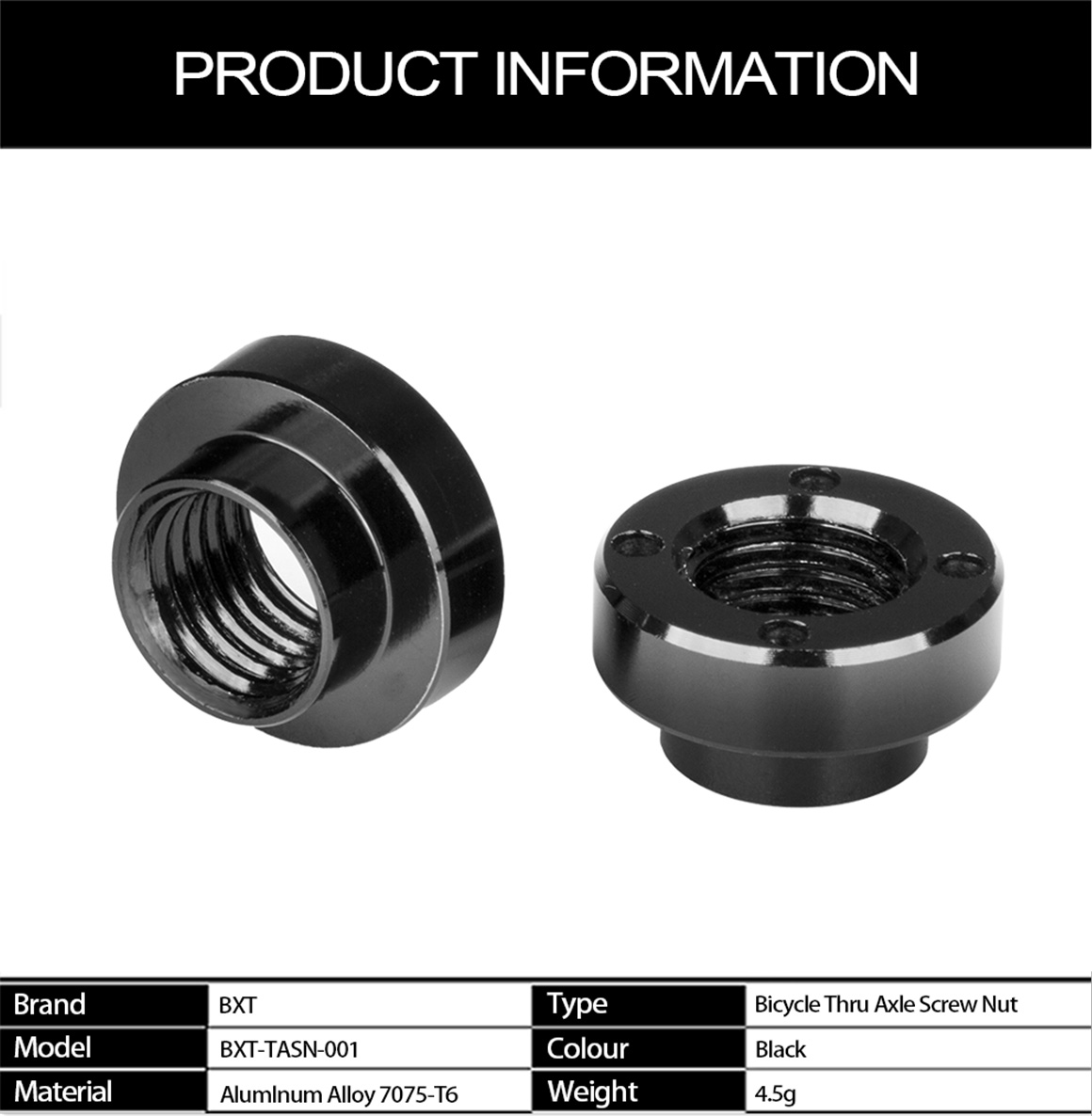 Bicycle Thru Axle Nut