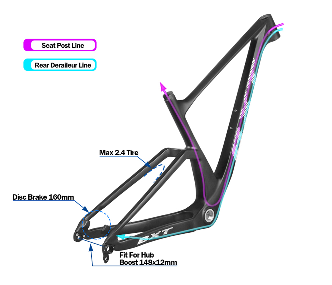 disc carbon mountain bike frame