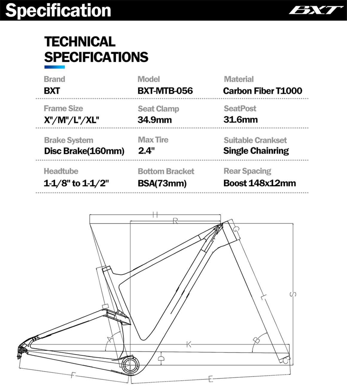 29er mountain bicycle frame boost