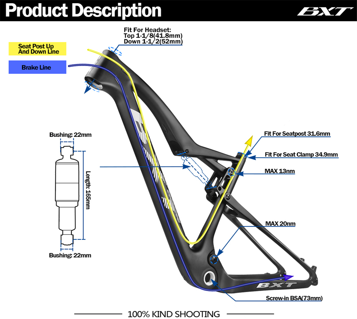 mtb carbon frame full suspension