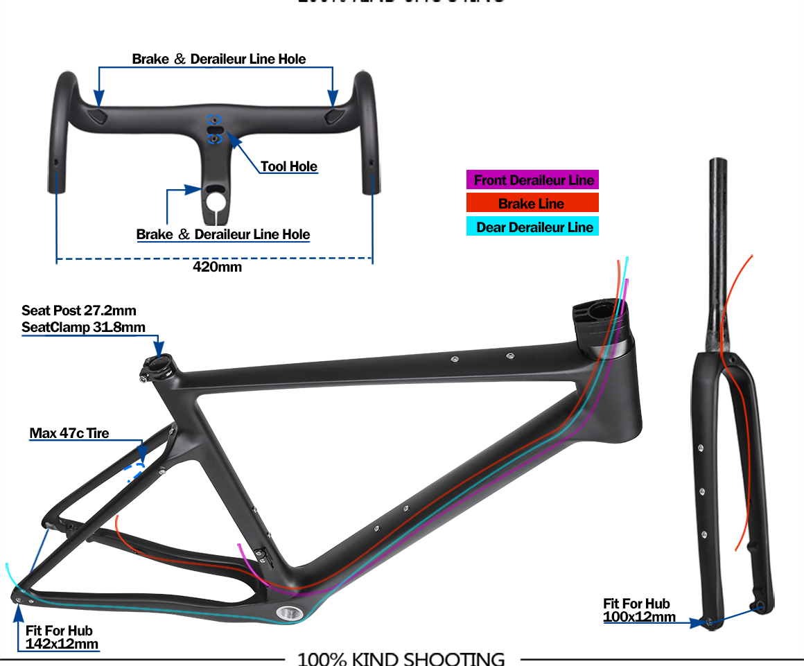 disc brake carbon gravel frame